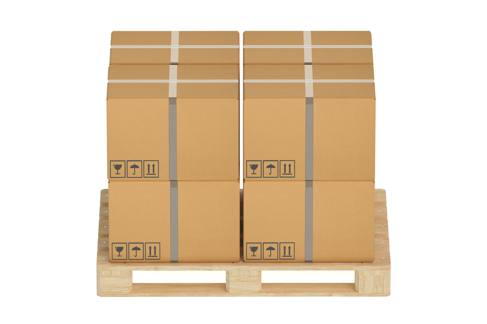 Cardboard boxes on pallet